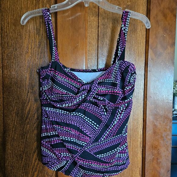 Sonoma Life + Style Polka Dot Tankini Top Size 10 | Retro Swimwear Piece - Picture 1 of 5